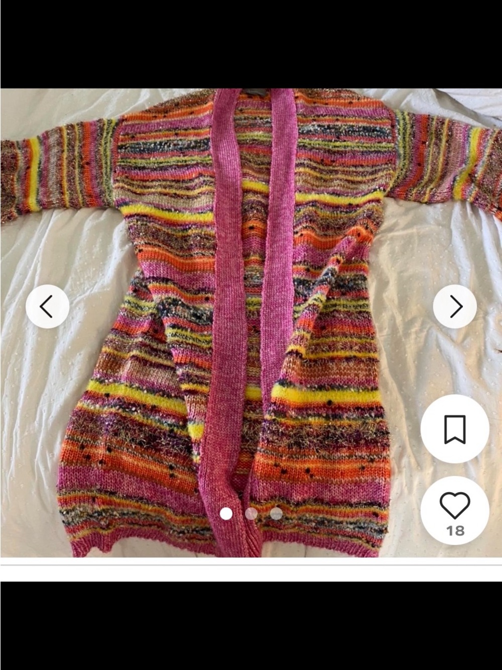 Anthropologie Pink Multi-Color Long Open Cardigan Juliette - Picture 4 of 9